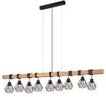 Valgusti rippuv Eglo Townshend 5 43134, E27, 9 x 60 W, must v. / pruun v.