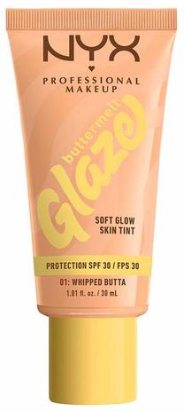 Skystas makiažo pagrindas NYX Professional Makeup Buttermelt Glaze, SPF 30, whipped butta sp., 01, 30 ml
