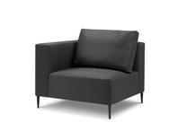 Modulinės sofos kampinė dalis Calme Jardin Fiji CAL_1SL_102_F1_FIJI1, juoda sp., 92 cm x 92 cm x 93 cm