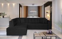 Kampinė sofa Pieretta Kronos 07, juoda sp., kairinė, 205 x 260 cm x 80 cm