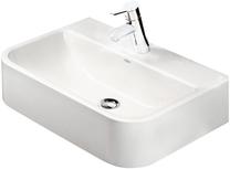 Умывальник для ванной комнаты Paa Samba, масса камня, 54.5 см x 37.5 см x 13.3 см, белый цв.