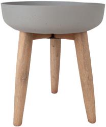 Puķu pods Home4you Sandstone 72549, kompozītmateriāls/koks, Ø 36.5 cm, pelēka krās.