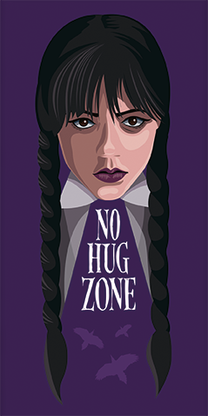 Paplūdimio rankšluostis Wednesday, violetinė sp., 140 cm x 70 cm