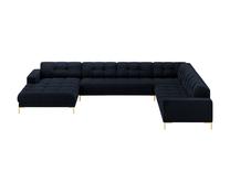 Kampinė sofa Micadoni Mamaia Velvet, tamsiai mėlyna sp., dešininė, 327 x 256 cm x 75 cm