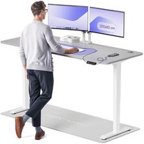 Datorgalds regulējams augstums Desktronic HomePro, 200 cm x 80 cm, 61 - 125.5 cm, balts krās./pelēka krās.