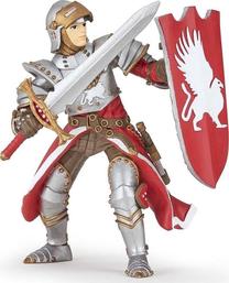 Фигурка-игрушка Papo Griffin Knight 410657, серебристый цв./красный цв.