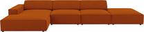 Kampinė sofa Micadoni Home Jodie 5 Seats, oranžinė sp., kairinė, 341 x 166 cm x 70 cm