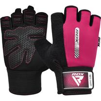 Treniruočių pirštinės RDX W1 Half, juoda sp./rožinė sp., M