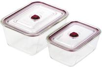 Pārtikas trauks Jata Tempered Glass Containers HREC4205, 0.85 - 3 l, 23 cm x 17 cm, caurspīdīga krās., 2 gab.
