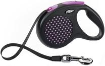 Automatinis pavadėlis Flexi Design S, juoda sp./rožinė sp., 5 m
