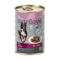 Mitrā barība (konservi) suņiem Nutrilove, tītara gaļa/teļa gaļa, 0.41 kg