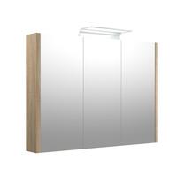 Pakabinama vonios spintelė su veidrodžiu RB Bathroom Verona, ąžuolo sp./ruda sp., 12 cm x 90 cm x 65 cm