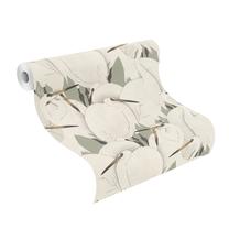 Обои Rasch Kimono 409543, виниловые, белый цв./черный цв./зеленый цв.