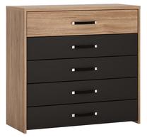 Komoda Home4you Monaco 77906, ruda sp./juoda sp., 86.5 cm x 40 cm x 90 cm