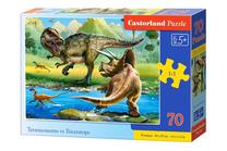 Пазл Castorland Tyrannosaurus Vs Triceratops 070084, 29 см x 40 см, 70 шт., многоцветный
