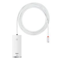 Vads Baseus Lite Series WKQX030502 USB Type-C, 4 x USB Type A, 2 m, balta krās.