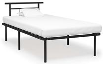 Lova viengulė VLX Metal 324823, 100 x 200 cm, juoda, be čiužinio, su grotelėmis