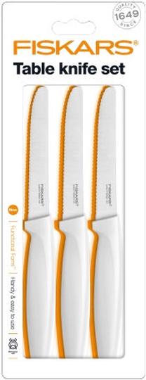 Nazis Fiskars, nerūsējošais tērauds, balta krās., 3 gab.