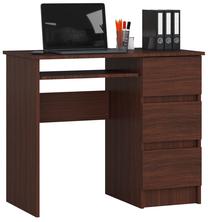 Rakstāmgalds ar atvilktnēm Akord A6 Right, 90 cm x 50 cm, 77 cm, tumši brūna krās.