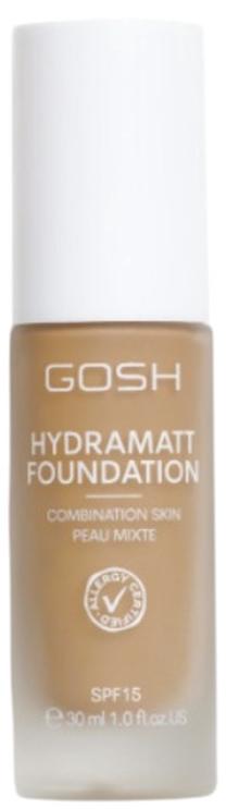 Skystas makiažo pagrindas Gosh Hydramatt, SPF 15, medium dark sp., 012y, 30 ml