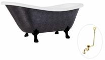 Vonia, laisvai pastatoma Besco Otylia Glam, 170 cm x 77 cm x 68.5 cm, ovalas, juoda sp./grafito sp.