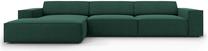 Kampinė sofa Micadoni Home Jodie 4 Seats, žalia sp., kairinė, 284 x 166 cm x 70 cm