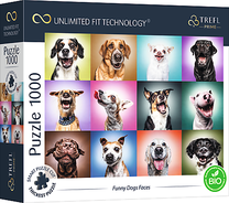 Dėlionė Trefl Funny Dogs Faces 10706T, 48 cm x 68.3 cm, 1000 vnt., įvairių spalvų