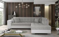 Kampinė sofa Pieretta Berlin 01, Soft 17, balta sp./pilka sp., dešininė, 205 x 260 cm x 80 cm