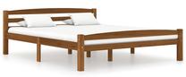 Lova dvigulė VLX Solid Pinewood 322079, 160 x 200 cm, ruda sp., be čiužinio, su grotelėmis