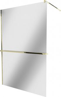 Dušo sienelė Mexen Kioto+ Walk-In, 90 cm x 200 cm, aukso sp./grūdintas