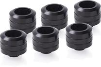 Jungtis Alphacool Eiszapfen PRO 16mm HardTube fitting G1/4, juoda sp., 6 vnt.