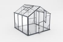 Теплица Gampre Sanus Glass L-5, закаленное стекло, 2.20 x 2.20 м, черный цв.