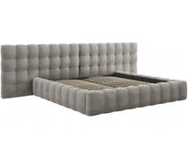 Lova dvigulė Micadoni Home Mamaia Velvet Double Headboard, 200 x 200 cm, šviesiai pilka sp., be čiužinio, su grotelėmis
