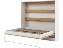 Lova dvigulė Devesto Horizontal, 160 x 200 cm, balta sp./artisan oak sp., be čiužinio, su grotelėmis