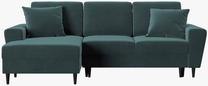 Kampinė sofa - lova Micadoni Moghan MIC_LCF_2_F1_MOGHAN7, mėtinė (mint) sp., kairinė, 241 x 145 cm x 88 cm