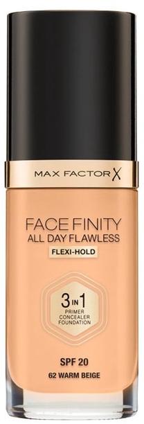 Makiažo pagrindas Max Factor Facefinity 3in1, šviesiai ruda sp., 62 warm beige, 30 ml