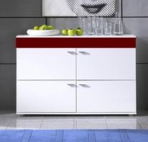 Komoda Cama Meble Logo II 120, raudona, 120 cm x 42 cm x 78 cm