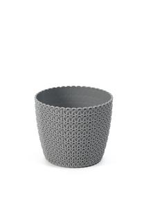 Puķu pods Lamela Magnolia 736-27, plastmasa, Ø 30 cm, pelēka krās.