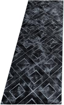 Kiliminis takas Naxos Marble, sidabro sp./juoda sp., 250 cm x 80 cm
