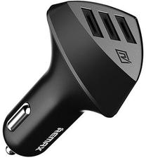 Automobilinis įkroviklis Remax, 3 x USB, juoda sp.