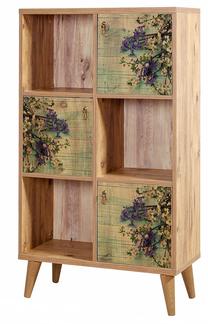Pastatoma lentyna Kalune Design Mono 727, pušies sp/žalia sp., 133 cm x 35 cm x 77 cm
