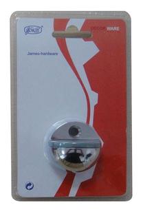 Durų atrama James Hardware DS039CC, 3.4 cm, Ø 4.5 cm, guma/plienas, chromo sp.