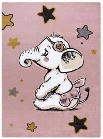 Ковер комнатные Hakano Tinies Elephant, белый цв./розовый цв., 170 см x 120 см