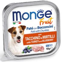 Влажный корм для собак Monge Fruit Turkey/Blueberry, индюшатина, 0.1 кг