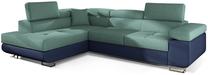 Kampinė sofa Anton Ontario 83/Soft 09, žalia sp., kairinė, 202 x 275 cm x 90 cm