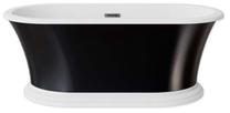 Vonia, laisvai pastatoma Besco Ziva Black&White, 160 cm x 75 cm x 61 cm, ovalas, metalo sp.