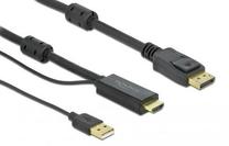 Vads Delock DisplayPort Displayport, HDMI / USB-A, 5 m, melna krās.