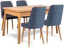 Valgomojo komplektas Kalune Design Costa 1048 - 1 A, pušies sp./tamsiai mėlyna sp.