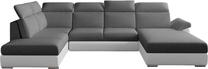 Kampinė sofa Evanell Sawana 05, Soft 17, balta sp./tamsiai pilka sp., dešininė, 216 x 330 cm x 102 cm