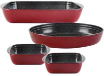 Kepimo formų rinkinys Stoneline Casserole Dish Set, juoda sp./raudona sp., 24 cm x 39 cm